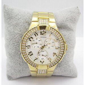 Women Guess Crystals Quartz WR Analog 42mm Dial Causal Round Watch (G516)